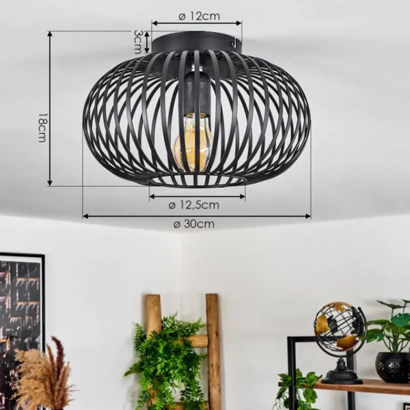 Style Boho-Chic-hofstein Plafonnier Oravi Noir, 1 lumière