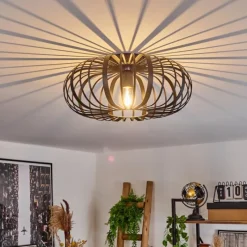 Style Boho-Chic-hofstein Plafonnier Oravi Noir, 1 lumière