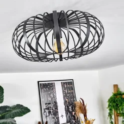 Style Boho-Chic-hofstein Plafonnier Oravi Noir, 1 lumière