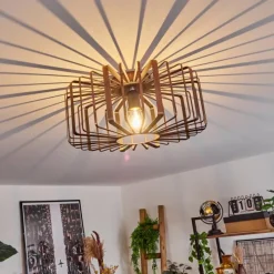 Lampes Industrielles-hofstein Plafonnier Oravi Noir, 1 lumière