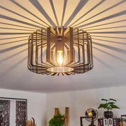 Lampes Industrielles-hofstein Plafonnier Oravi Noir, 1 lumière