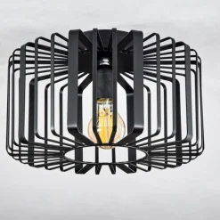 Lampes Industrielles-hofstein Plafonnier Oravi Noir, 1 lumière