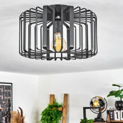 Lampes Industrielles-hofstein Plafonnier Oravi Noir, 1 lumière