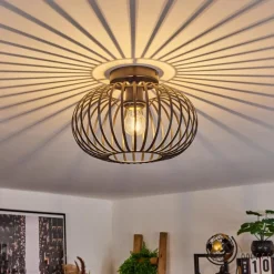 Lampes Industrielles-hofstein Plafonnier Oravi Noir, 1 lumière