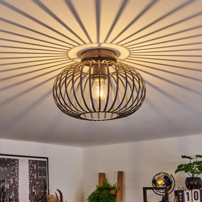 Lampes Industrielles-hofstein Plafonnier Oravi Noir, 1 lumière