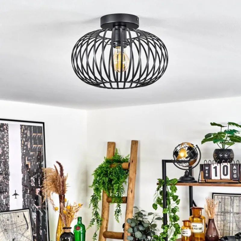 Lampes Industrielles-hofstein Plafonnier Oravi Noir, 1 lumière