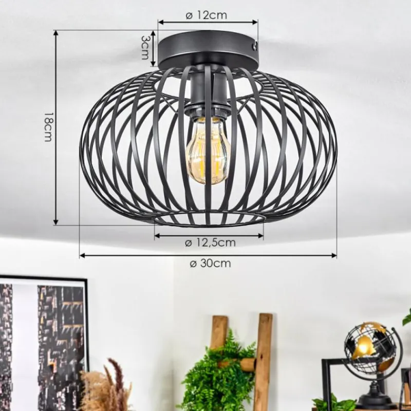 Lampes Industrielles-hofstein Plafonnier Oravi Noir, 1 lumière