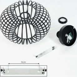 Lampes Industrielles-hofstein Plafonnier Oravi Noir, 1 lumière