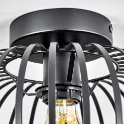 Lampes Industrielles-hofstein Plafonnier Oravi Noir, 1 lumière