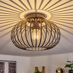 Lampes Industrielles-hofstein Plafonnier Oravi Noir, 1 lumière