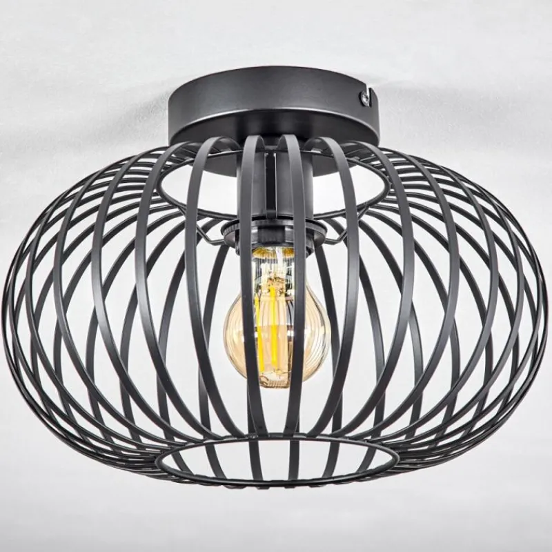 Lampes Industrielles-hofstein Plafonnier Oravi Noir, 1 lumière