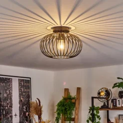 Lampes Industrielles-hofstein Plafonnier Oravi Noir, 1 lumière