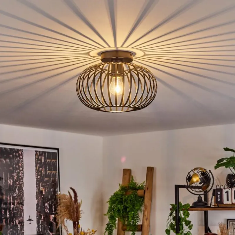 Lampes Industrielles-hofstein Plafonnier Oravi Noir, 1 lumière