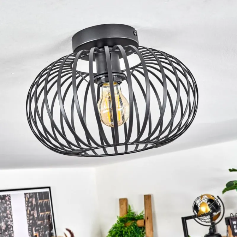Lampes Industrielles-hofstein Plafonnier Oravi Noir, 1 lumière