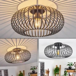 Lampes Vintages & Rétros-hofstein Plafonnier Oravi Noir, 1 lumière