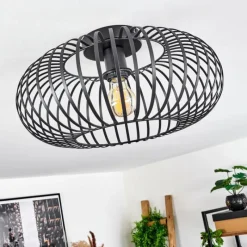 Lampes Vintages & Rétros-hofstein Plafonnier Oravi Noir, 1 lumière