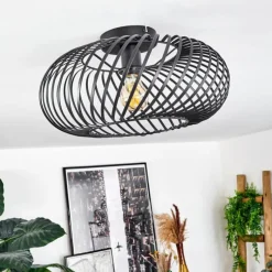 Lampes Vintages & Rétros-hofstein Plafonnier Oravi Noir, 1 lumière