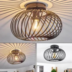 Lampes Vintages & Rétros-hofstein Plafonnier Oravi Noir, 1 lumière