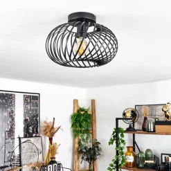 Lampes Vintages & Rétros-hofstein Plafonnier Oravi Noir, 1 lumière