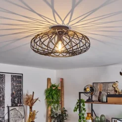 Lampes Vintages & Rétros-hofstein Plafonnier Oravi Noir, 1 lumière