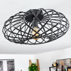 Lampes Vintages & Rétros-hofstein Plafonnier Oravi Noir, 1 lumière