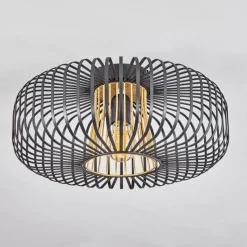 Lampes Dorées-hofstein Plafonnier Oravi Noir doré, 1 lumière