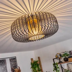 Lampes Dorées-hofstein Plafonnier Oravi Noir doré, 1 lumière