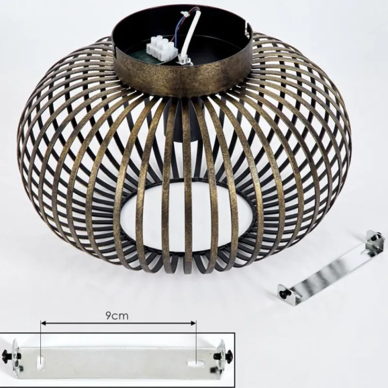 Lampes Dorées-hofstein Plafonnier Oravi Noir doré, 1 lumière