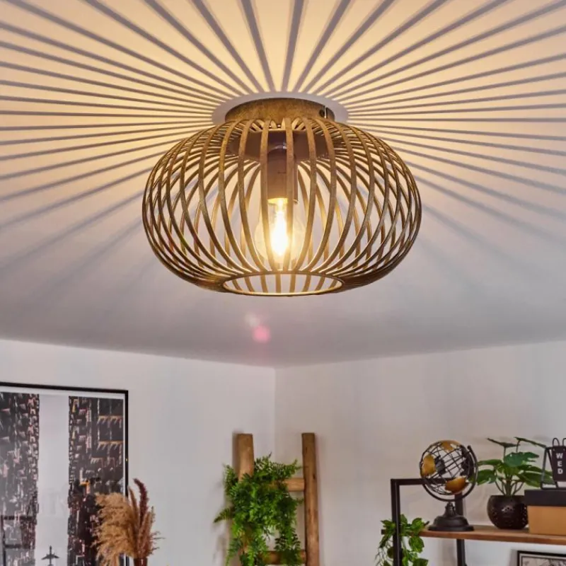 Lampes Dorées-hofstein Plafonnier Oravi Noir doré, 1 lumière