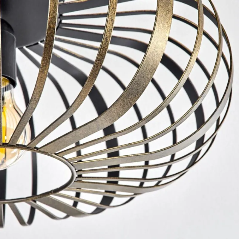 Lampes Dorées-hofstein Plafonnier Oravi Noir doré, 1 lumière