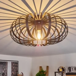 Lampes Dorées-hofstein Plafonnier Oravi Noir doré, 1 lumière