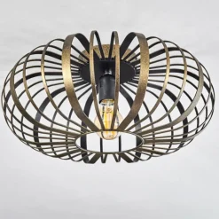 Lampes Dorées-hofstein Plafonnier Oravi Noir doré, 1 lumière