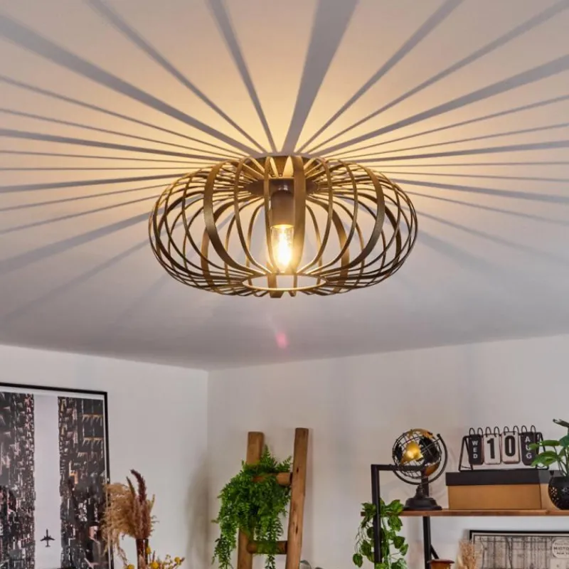 Lampes Dorées-hofstein Plafonnier Oravi Noir doré, 1 lumière