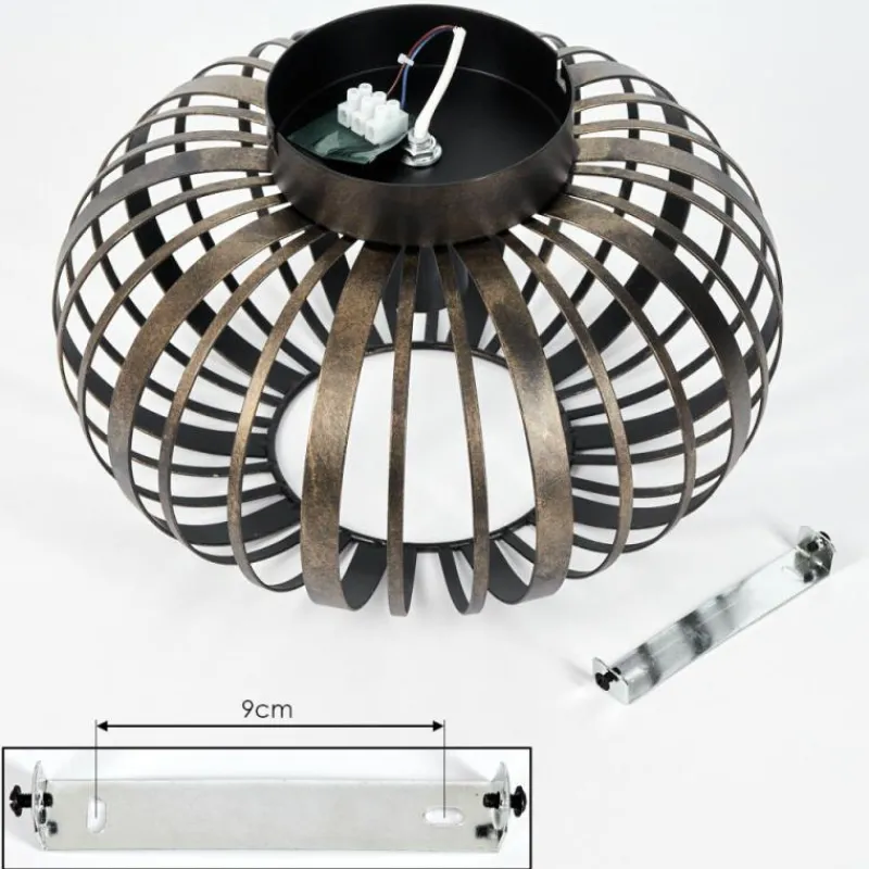 Lampes Dorées-hofstein Plafonnier Oravi Noir doré, 1 lumière