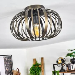 Lampes Dorées-hofstein Plafonnier Oravi Noir doré, 1 lumière