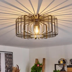 Lampes Dorées-hofstein Plafonnier Oravi Noir doré, 1 lumière