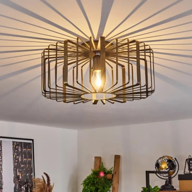 Lampes Dorées-hofstein Plafonnier Oravi Noir doré, 1 lumière