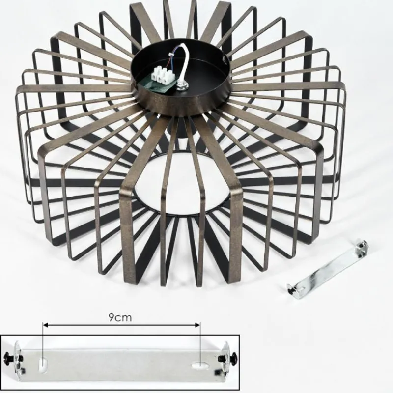 Lampes Dorées-hofstein Plafonnier Oravi Noir doré, 1 lumière