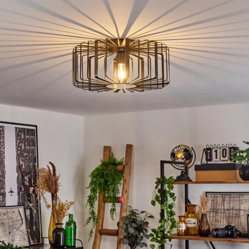 Lampes Dorées-hofstein Plafonnier Oravi Noir doré, 1 lumière