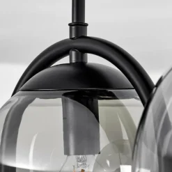 Suspension Verre Fumé-hofstein Plafonnier Orieux Noir, 3 lumières