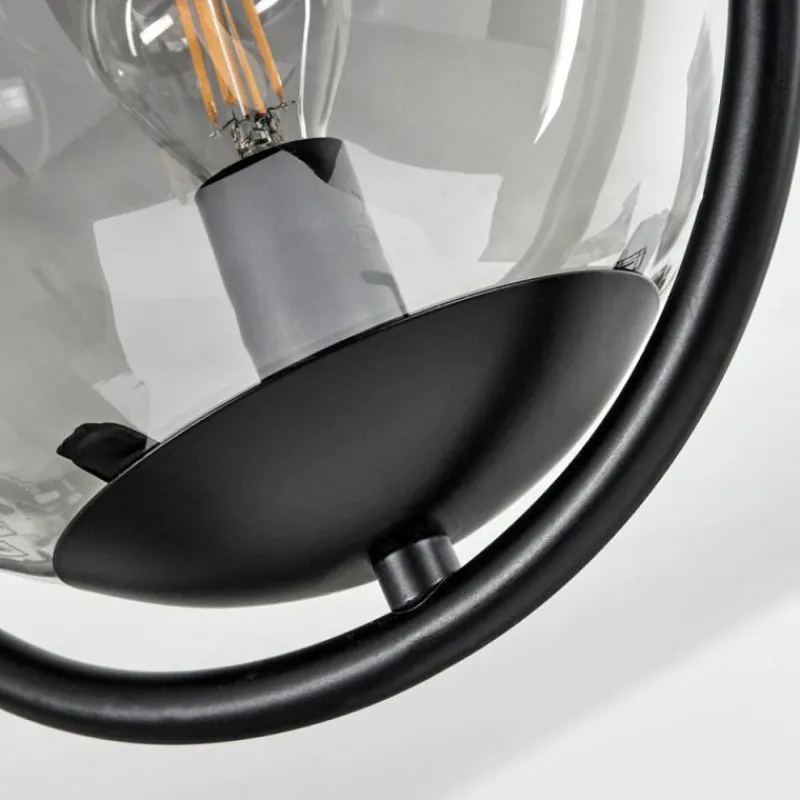 Suspension Verre Fumé-hofstein Plafonnier Orieux Noir, 3 lumières