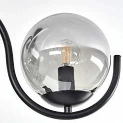 Suspension Verre Fumé-hofstein Plafonnier Orieux Noir, 5 lumières