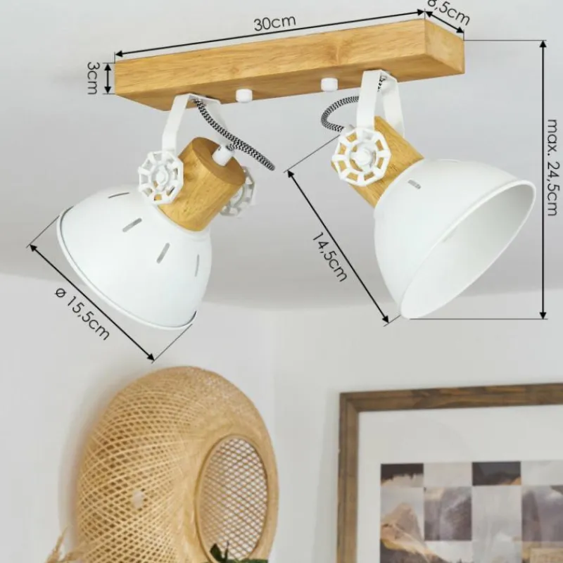 Luminaires Scandinaves-hofstein Plafonnier Orny Écru, Blanc, 2 lumières