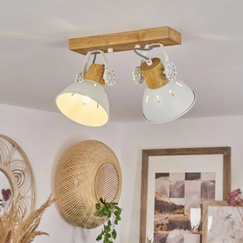 Luminaires Scandinaves-hofstein Plafonnier Orny Écru, Blanc, 2 lumières