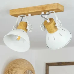 Luminaires Scandinaves-hofstein Plafonnier Orny Écru, Blanc, 2 lumières