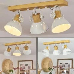 Luminaires Scandinaves-hofstein Plafonnier Orny Écru, Blanc, 3 lumières