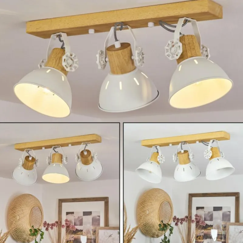 Luminaires Scandinaves-hofstein Plafonnier Orny Écru, Blanc, 3 lumières