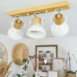 Luminaires Scandinaves-hofstein Plafonnier Orny Écru, Blanc, 3 lumières