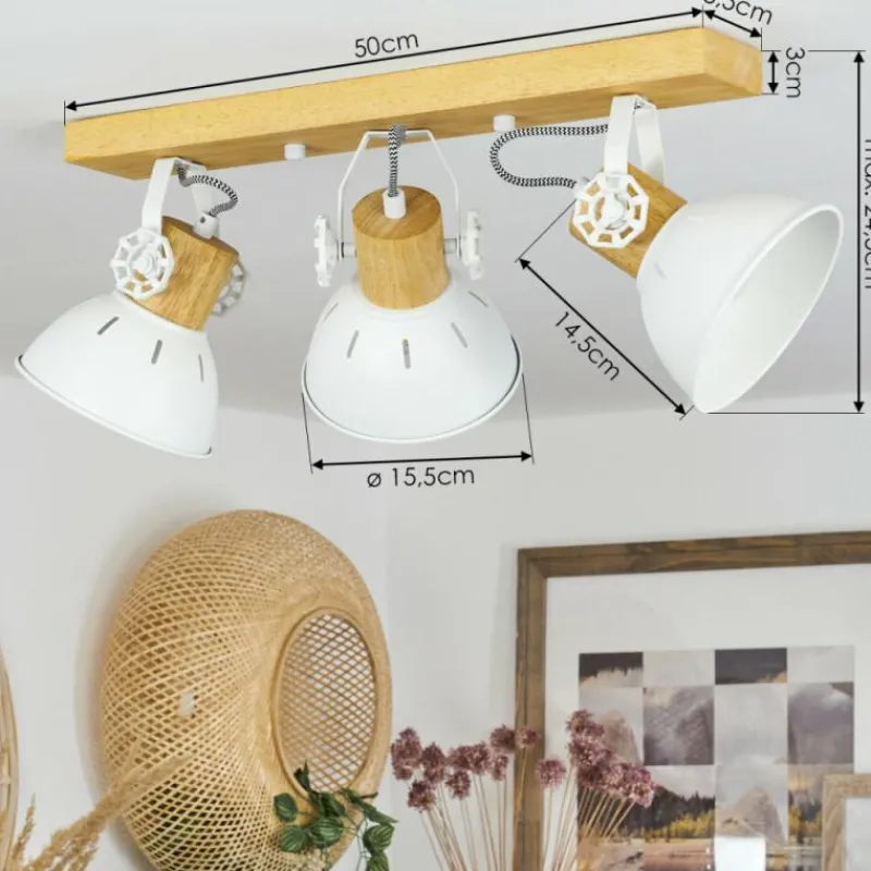 Luminaires Scandinaves-hofstein Plafonnier Orny Écru, Blanc, 3 lumières