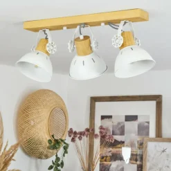 Luminaires Scandinaves-hofstein Plafonnier Orny Écru, Blanc, 3 lumières